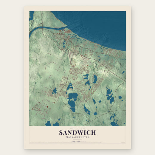 Sandwich, Massachusetts map print, the full design