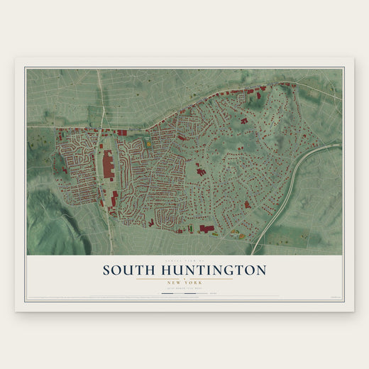 South Huntington, New York map print, the full design