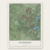 Plainfield, Illinois map print, the full design