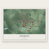 Fremont, Indiana map print, the full design