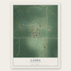 Landa, North Dakota map print, the full design