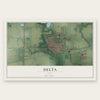 Delta, Ohio map print, the full design