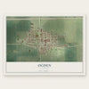 Ogden, Illinois map print, the full design
