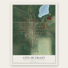 Grant, Michigan map print, the full design