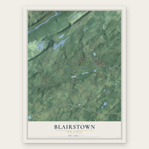 Blairstown, New Jersey map print, the full design
