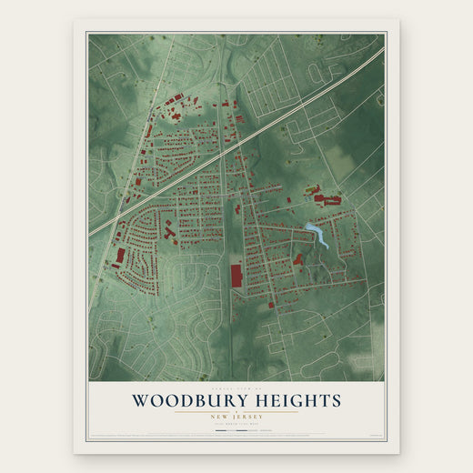 Woodbury Heights, New Jersey map print, the full design