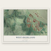 West Highlands, Georgia map print, the full design