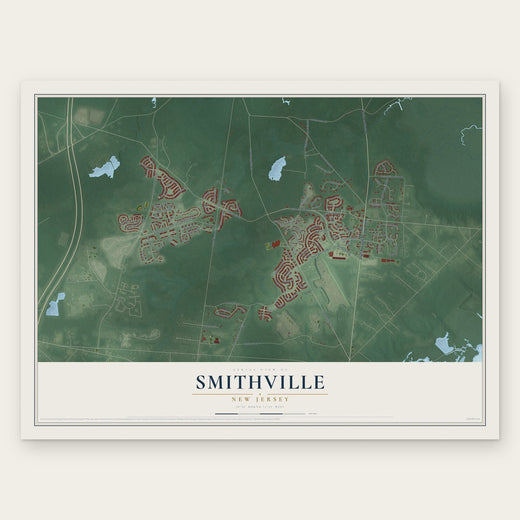 Smithville, New Jersey map print, the full design