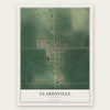 Clarksville, Michigan map print, the full design