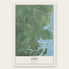 Erie, Michigan map print, the full design