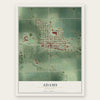 Adams, Minnesota map print, the full design