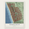 Hermosa Beach, California map print, the full design