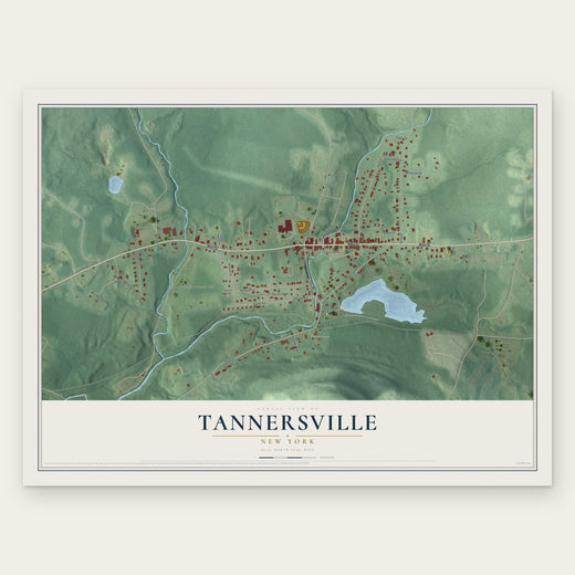 Tannersville, New York map print, the full design