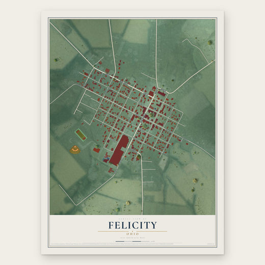Felicity, Ohio map print, the full design