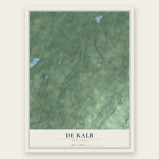 De Kalb, New York map print, the full design