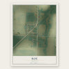 Roe, Arkansas map print, the full design