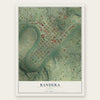 Bandera, Texas map print, the full design