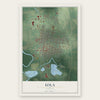 Iola, Kansas map print, the full design