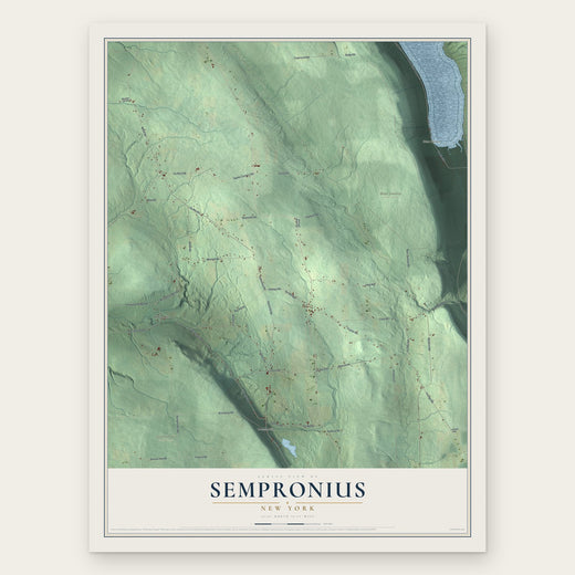 Sempronius, New York map print, the full design