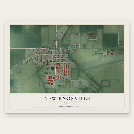 New Knoxville, Ohio map print, the full design