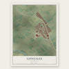 Gonzales, California map print, the full design
