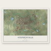 Stephenville, Texas map print, the full design
