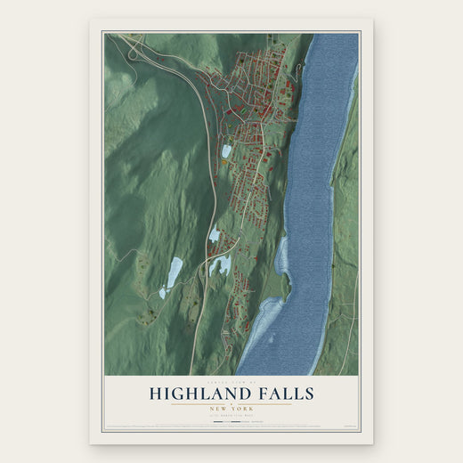 Highland Falls, New York map print, the full design