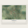 Liberal, Missouri map print, the full design