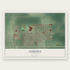 Auburn, Michigan map print, the full design
