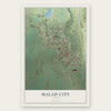 Malad City, Idaho map print, the full design