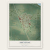 Sheyenne, North Dakota map print, the full design