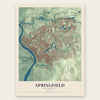 Springfield, Massachusetts map print, the full design