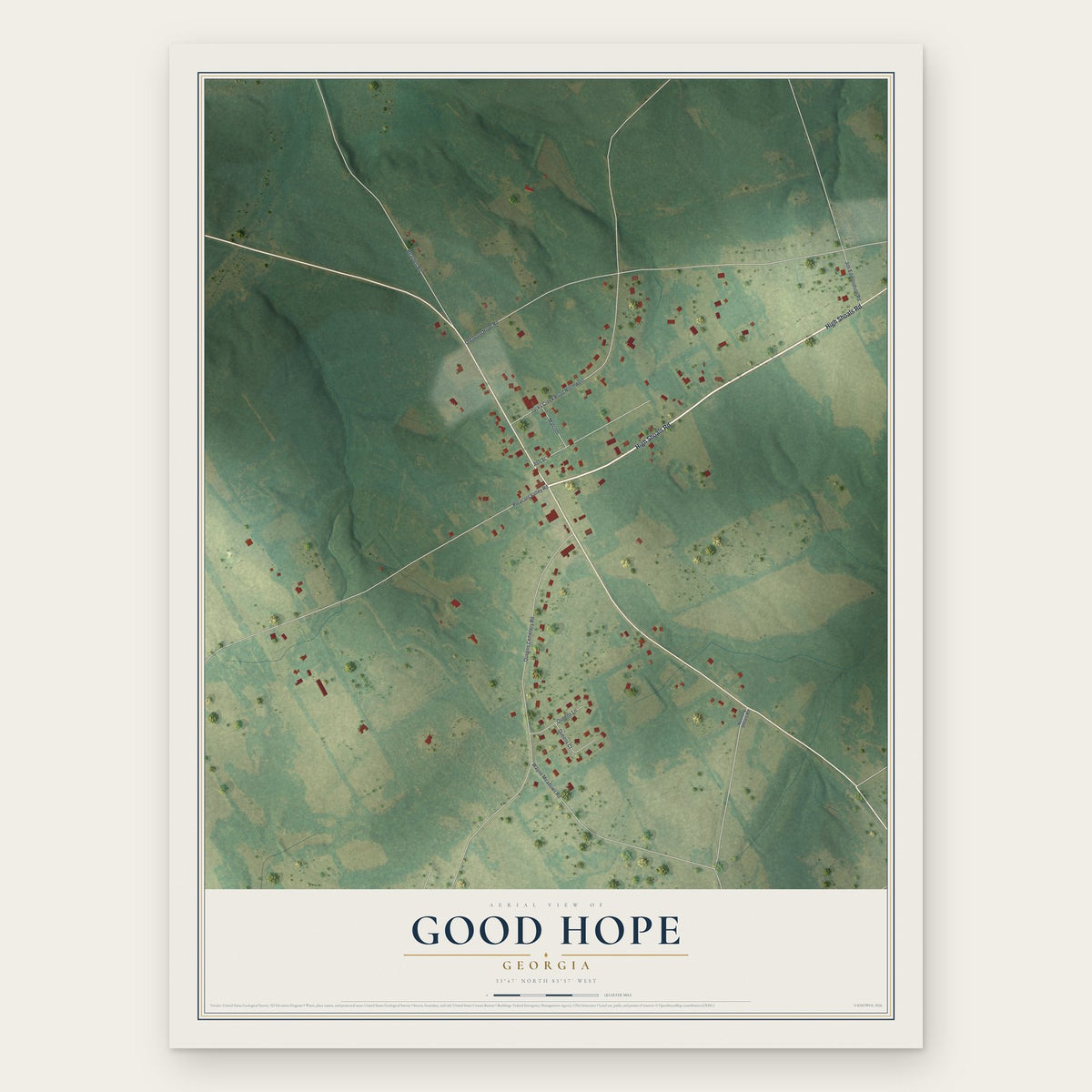 Good Hope, Georgia map print, the full design