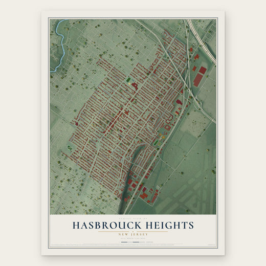 Hasbrouck Heights, New Jersey map print, the full design