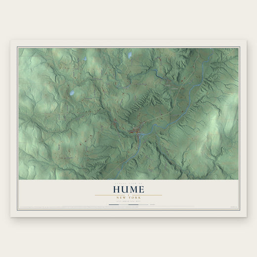 Hume, New York map print, the full design