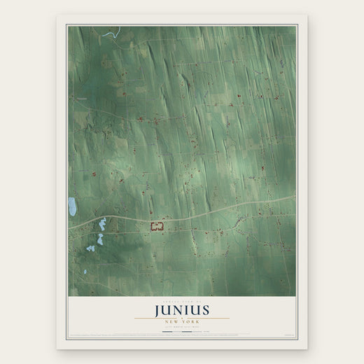 Junius, New York map print, the full design