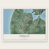 Douglas, Michigan map print, the full design