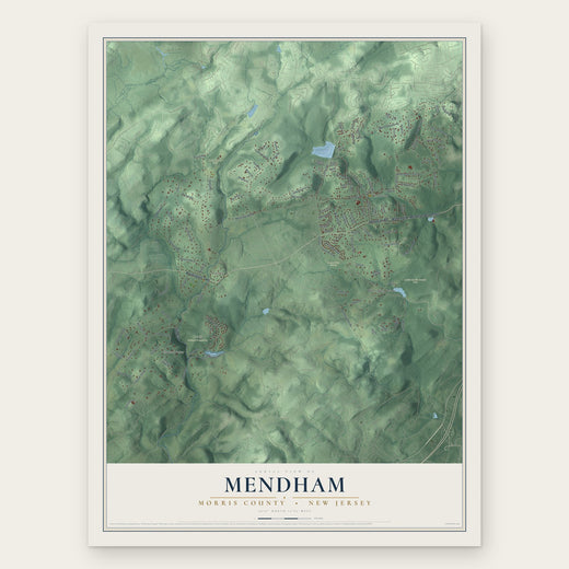 Mendham, Morris County, New Jersey map print, the full design