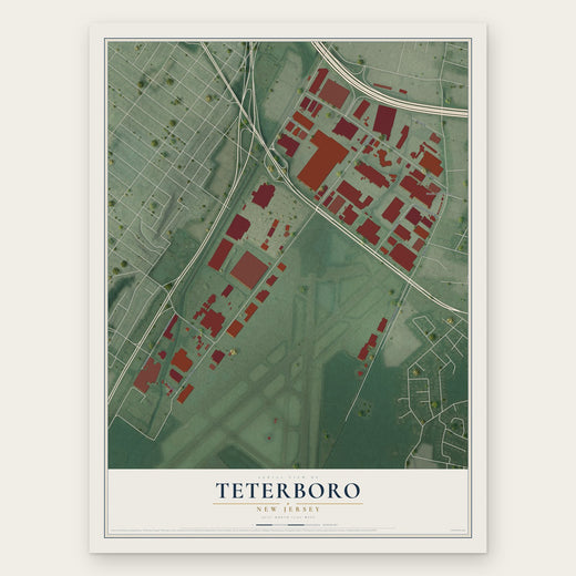 Teterboro, New Jersey map print, the full design