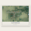 Cloverdale, Ohio map print, the full design