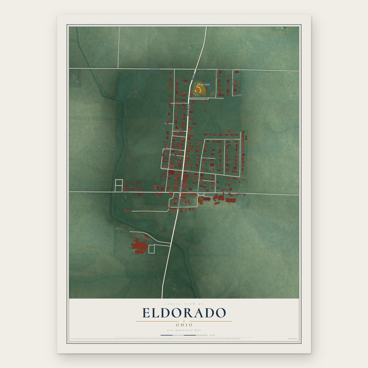 Eldorado, Ohio map print, the full design