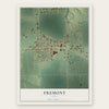 Fremont, Iowa map print, the full design