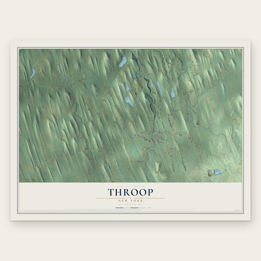 Throop, New York map print, the full design