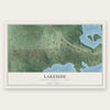 Lakeside, Tarrant County, Texas map print, the full design