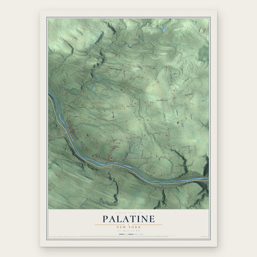 Palatine, New York map print, the full design