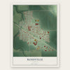Rossville, Kansas map print, the full design