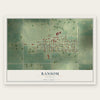 Ransom, Illinois map print, the full design