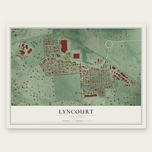 Lyncourt, New York map print, the full design
