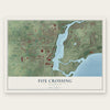 Fox Crossing, Wisconsin map print, the full design