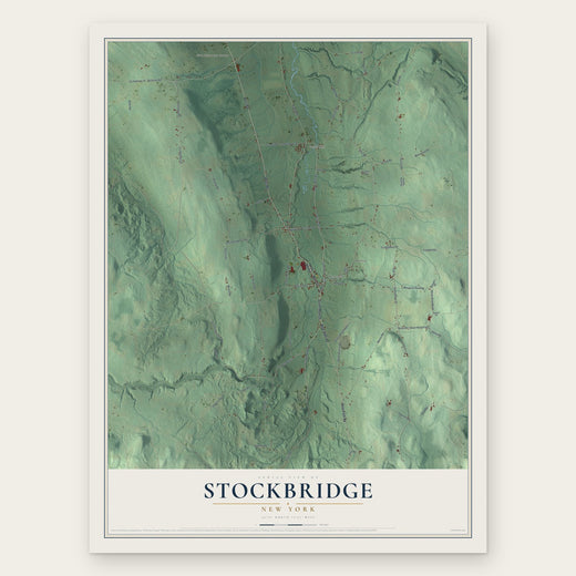 Stockbridge, New York map print, the full design